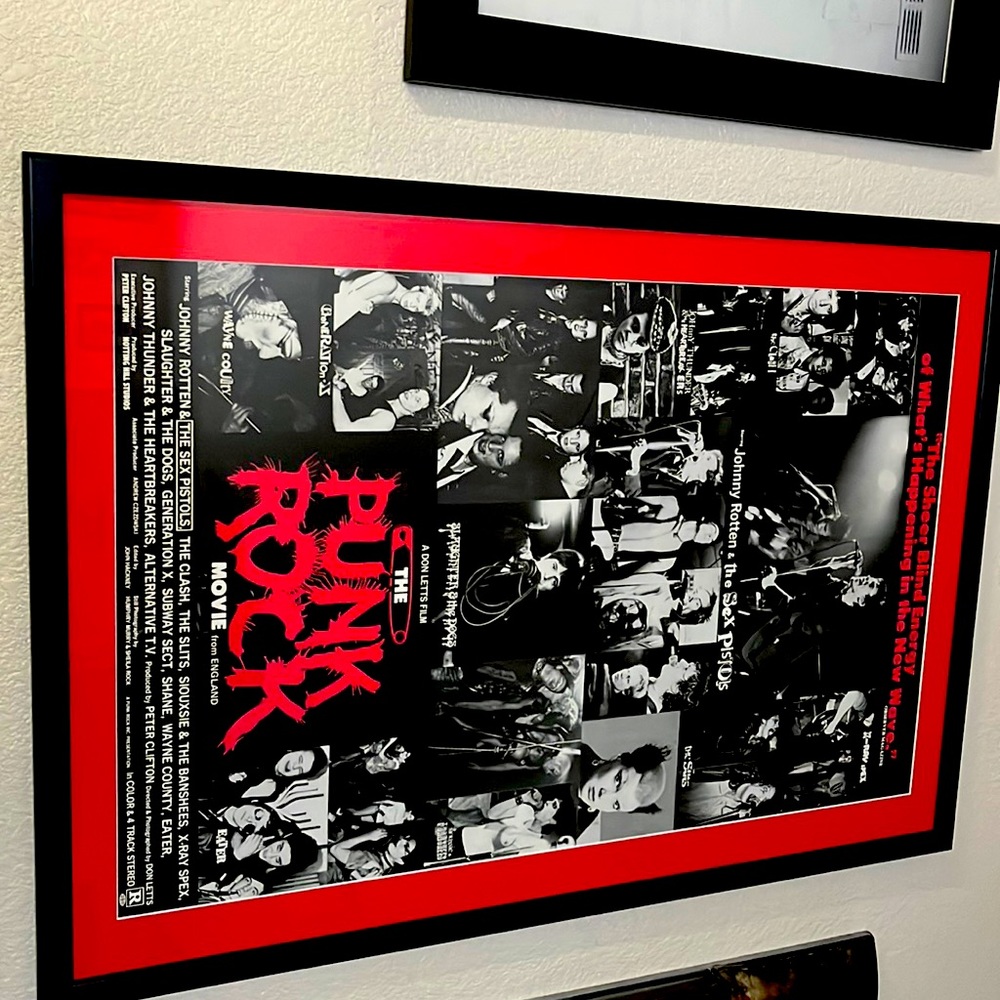 1983 vintage punk rock movie poster mint condition set in custom frame very nice